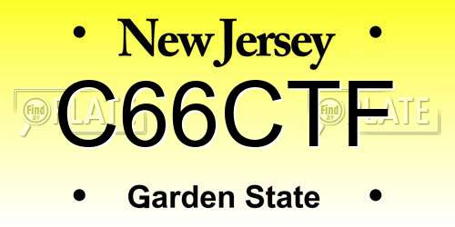 C66CTF New Jersey License Plate