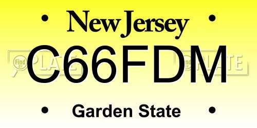 C66FDM New Jersey License Plate