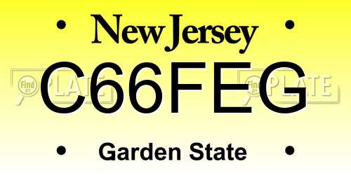 C66FEG New Jersey License Plate