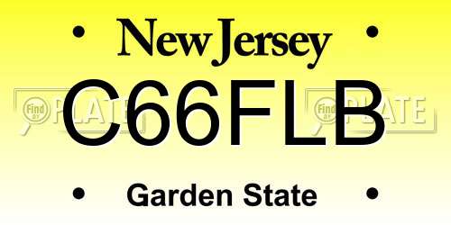 C66FLB New Jersey License Plate