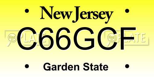 C66GCF New Jersey License Plate