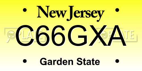 C66GXA New Jersey License Plate