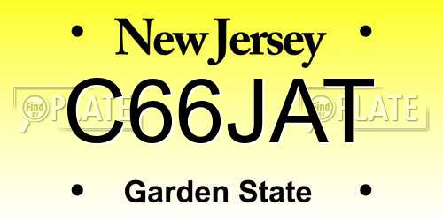 C66JAT New Jersey License Plate