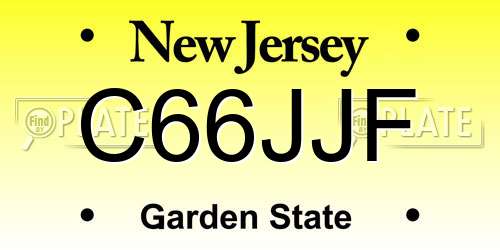 C66JJF New Jersey License Plate