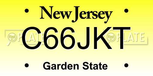 C66JKT New Jersey License Plate