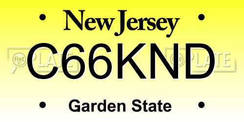 C66KND New Jersey License Plate