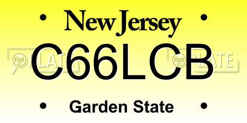 C66LCB New Jersey License Plate