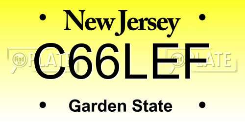 C66LEF New Jersey License Plate