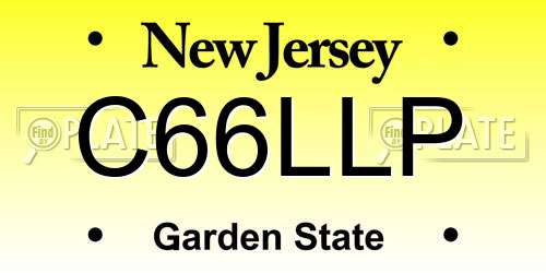 C66LLP New Jersey License Plate