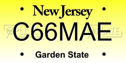 C66MAE New Jersey License Plate