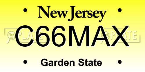 C66MAX New Jersey License Plate