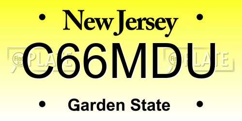 C66MDU New Jersey License Plate