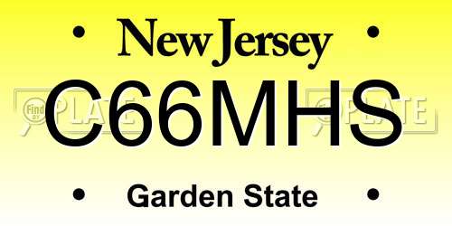 C66MHS New Jersey License Plate