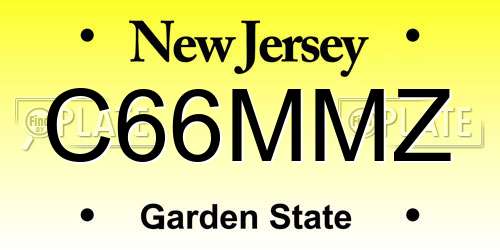 C66MMZ New Jersey License Plate
