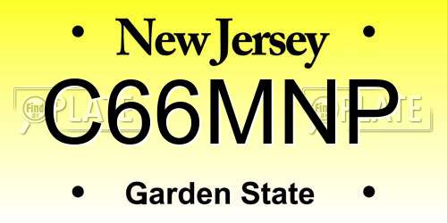 C66MNP New Jersey License Plate