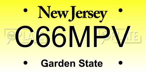 C66MPV New Jersey License Plate