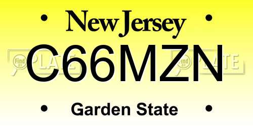 C66MZN New Jersey License Plate