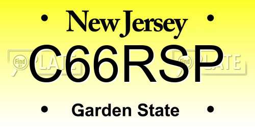 C66RSP New Jersey License Plate