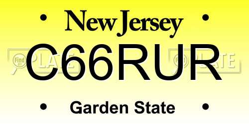 C66RUR New Jersey License Plate