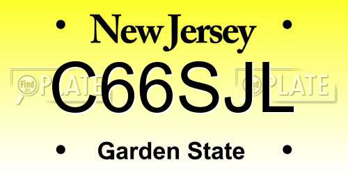 C66SJL New Jersey License Plate