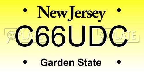 C66UDC New Jersey License Plate
