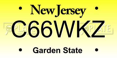 C66WKZ New Jersey License Plate