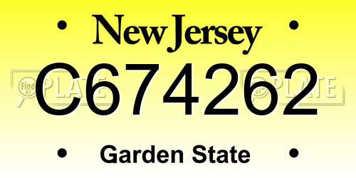 C674262 New Jersey License Plate