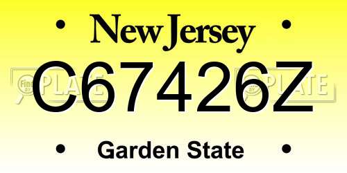 C67426Z New Jersey License Plate