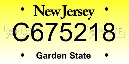 C675218 New Jersey License Plate