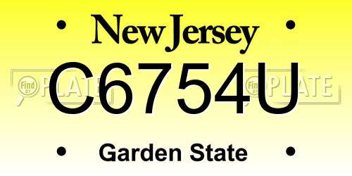 C6754U New Jersey License Plate