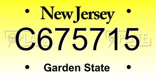 C675715 New Jersey License Plate