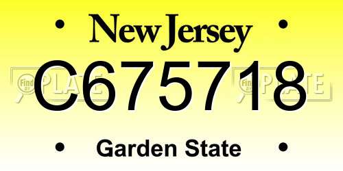 C675718 New Jersey License Plate