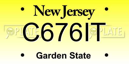 C676IT New Jersey License Plate