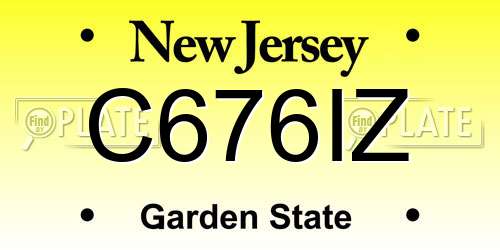 C676IZ New Jersey License Plate