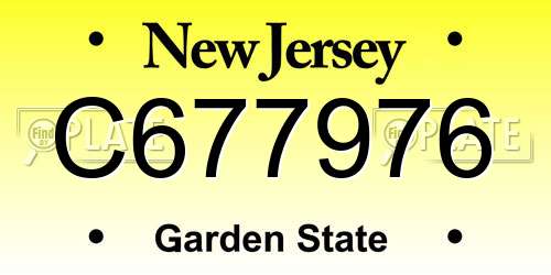 C677976 New Jersey License Plate
