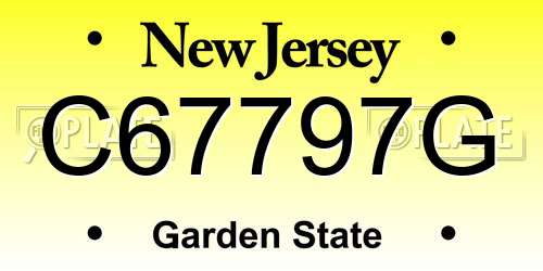 C67797G New Jersey License Plate