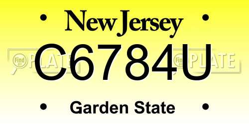 C6784U New Jersey License Plate