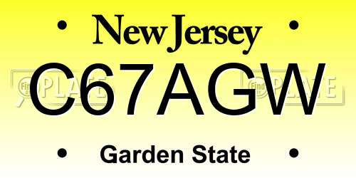 C67AGW New Jersey License Plate