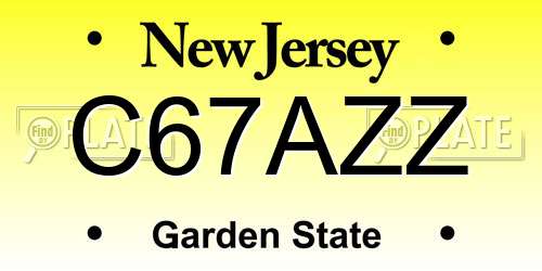 C67AZZ New Jersey License Plate