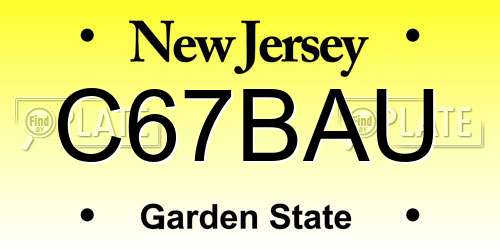 C67BAU New Jersey License Plate