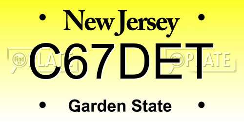 C67DET New Jersey License Plate