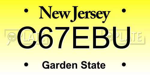 C67EBU New Jersey License Plate
