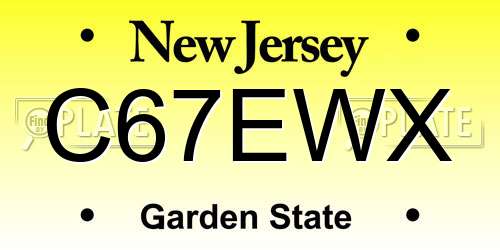 C67EWX New Jersey License Plate