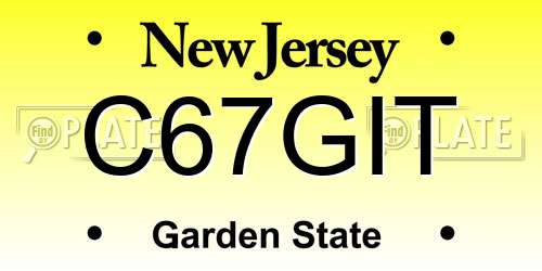 C67GIT New Jersey License Plate