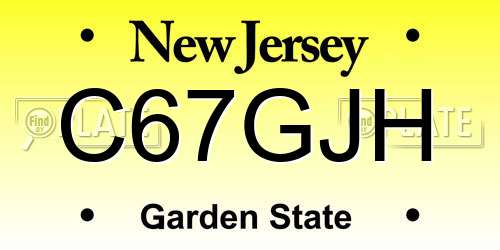 C67GJH New Jersey License Plate