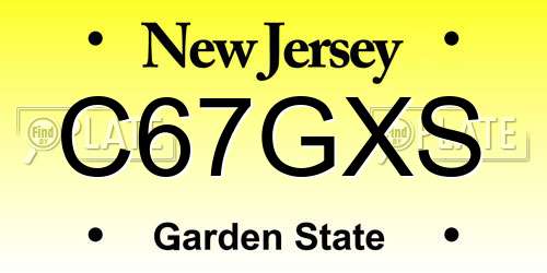 C67GXS New Jersey License Plate