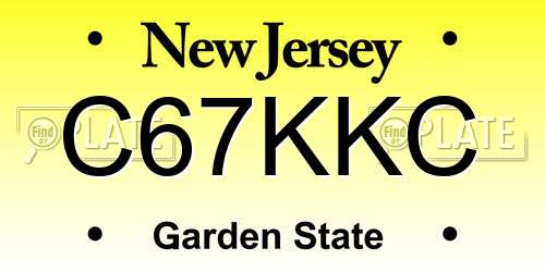 C67KKC New Jersey License Plate