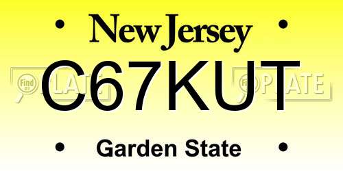 C67KUT New Jersey License Plate