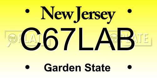 C67LAB New Jersey License Plate