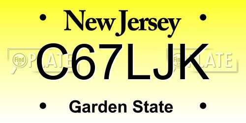 C67LJK New Jersey License Plate